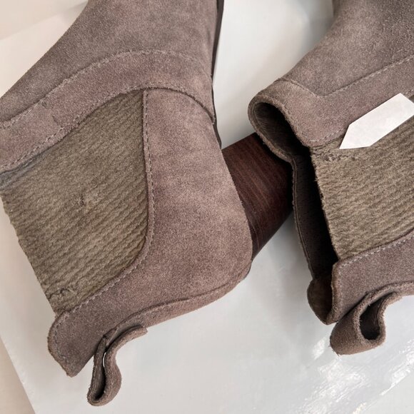 Ugg Bootie Women 10 Leather Suede Pull On Strap Heel Ankle Work Party Core Ex - Picture 13 of 15